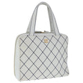 CHANEL Matelasse Wild Stitch Tote Bag Leather White CC 104614