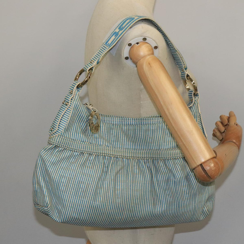 FENDI Zucca Canvas Shoulder Bag Blue 104625