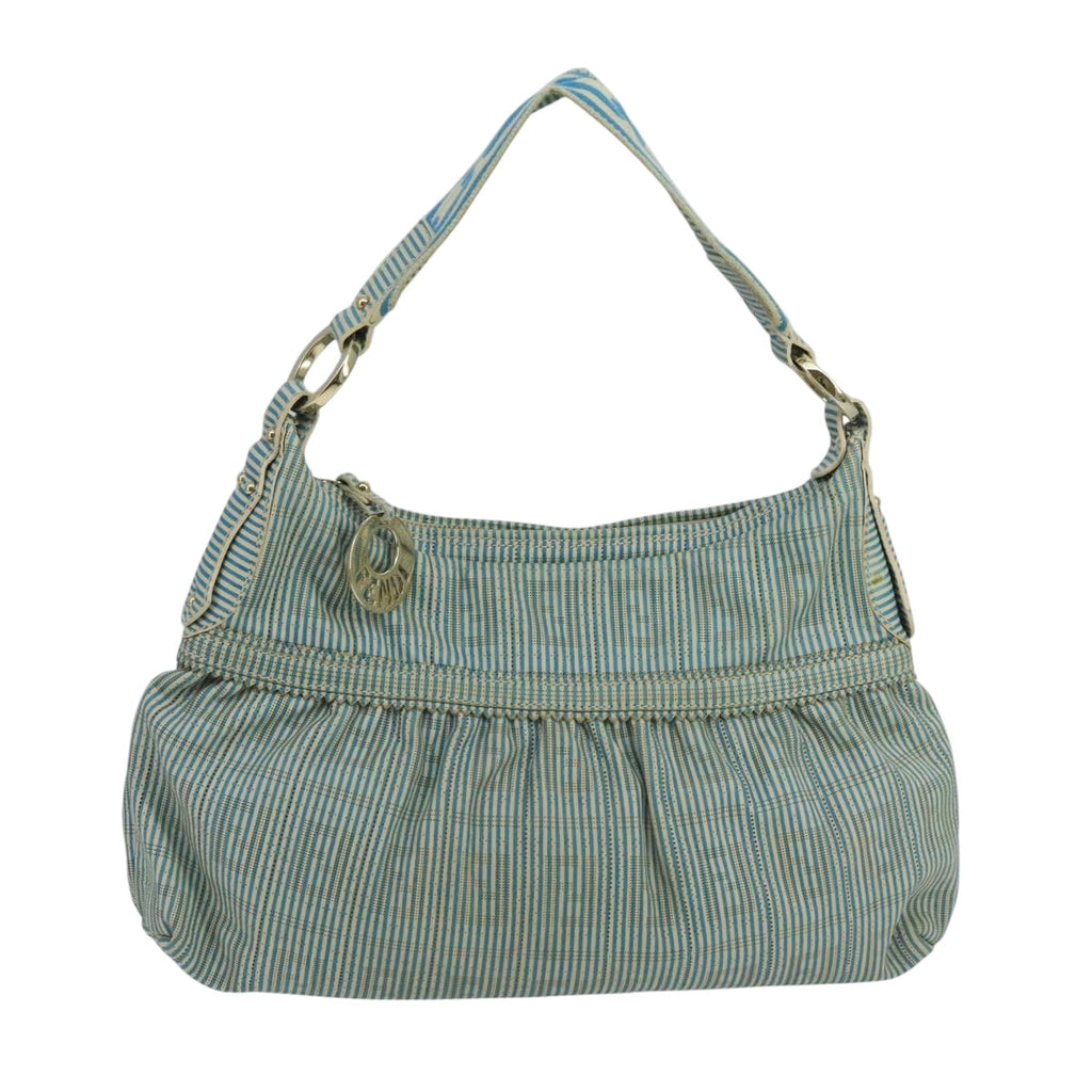 FENDI Zucca Canvas Shoulder Bag Blue 104625