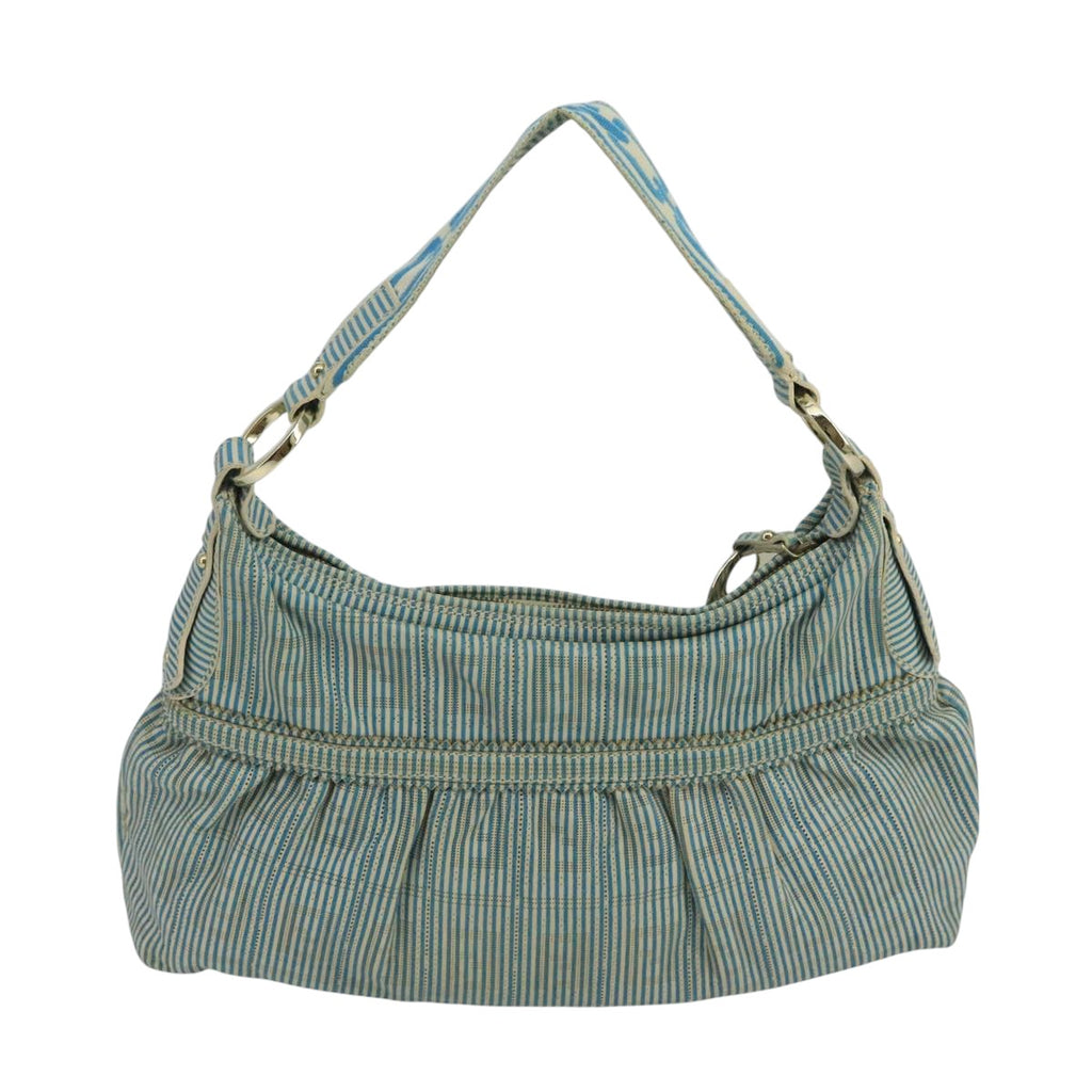 FENDI Zucca Canvas Shoulder Bag Blue 104625