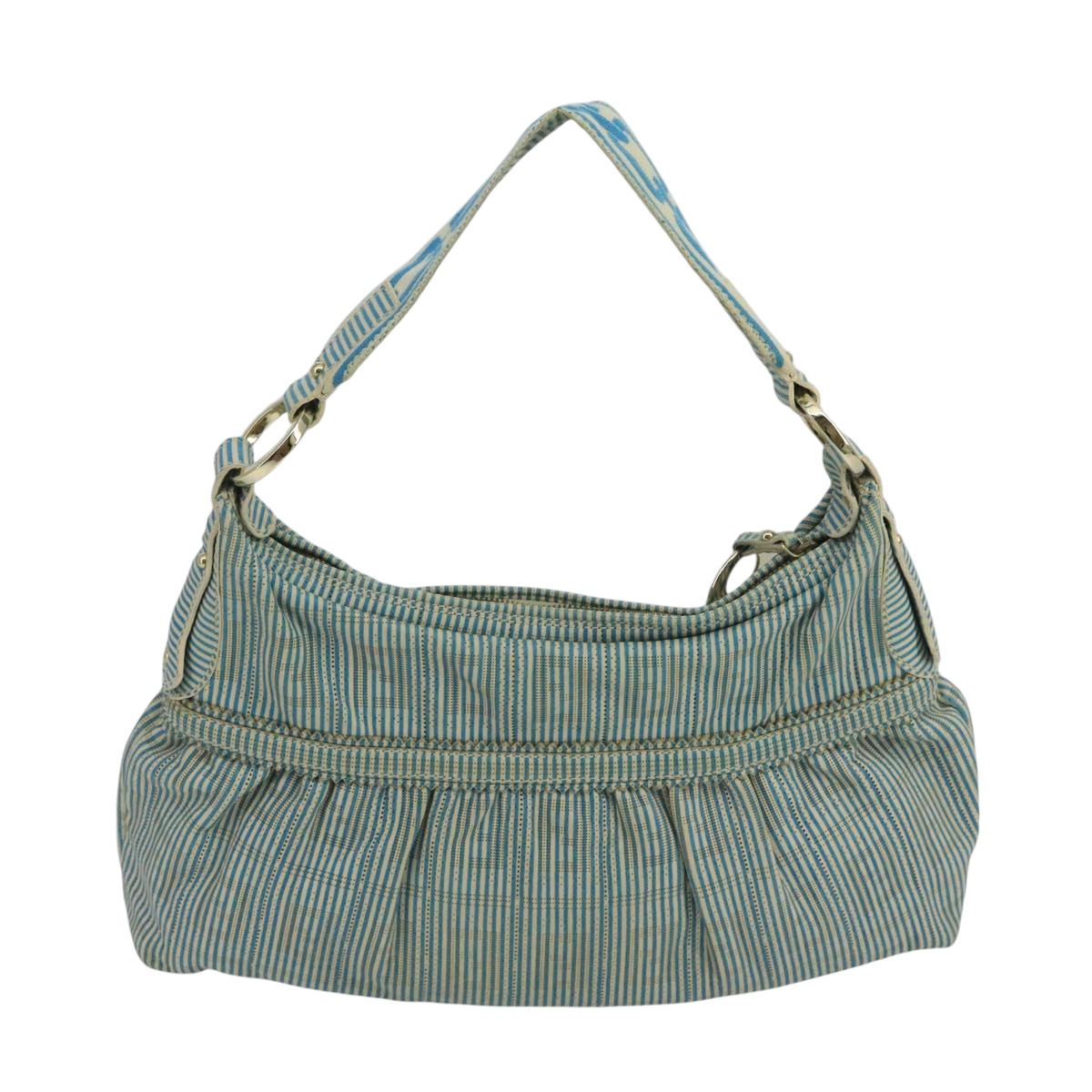 FENDI Zucca Canvas Shoulder Bag Blue 104625