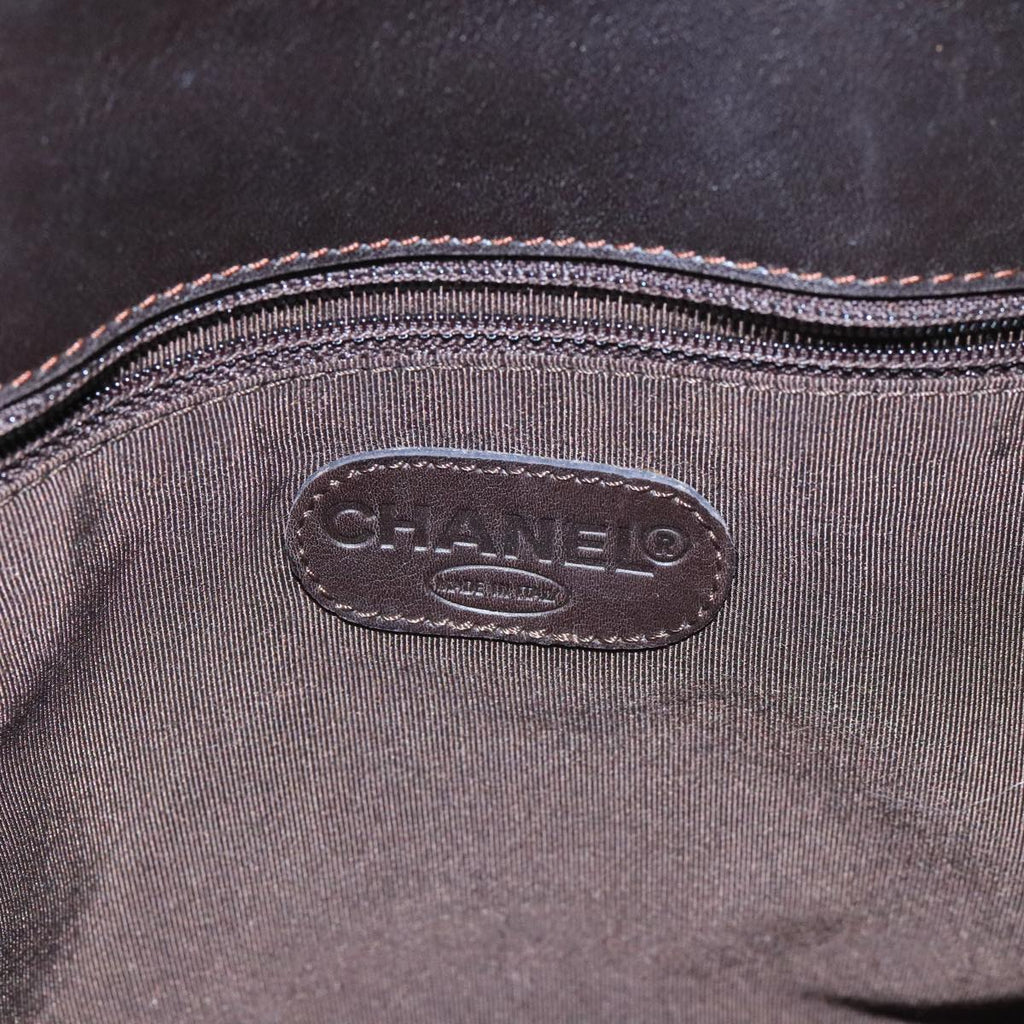 CHANEL Tote Bag Leather Brown CC 104647