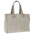 CHANEL New Travel line Tote Bag Nylon Beige CC 104648