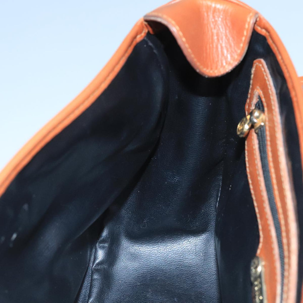 FENDI Pecan Canvas Shoulder Bag Brown Black 104665
