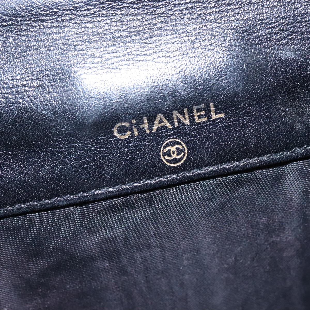 CHANEL Wallet Caviar Skin Black CC 104680