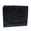CHANEL Wallet Caviar Skin Black CC 104680