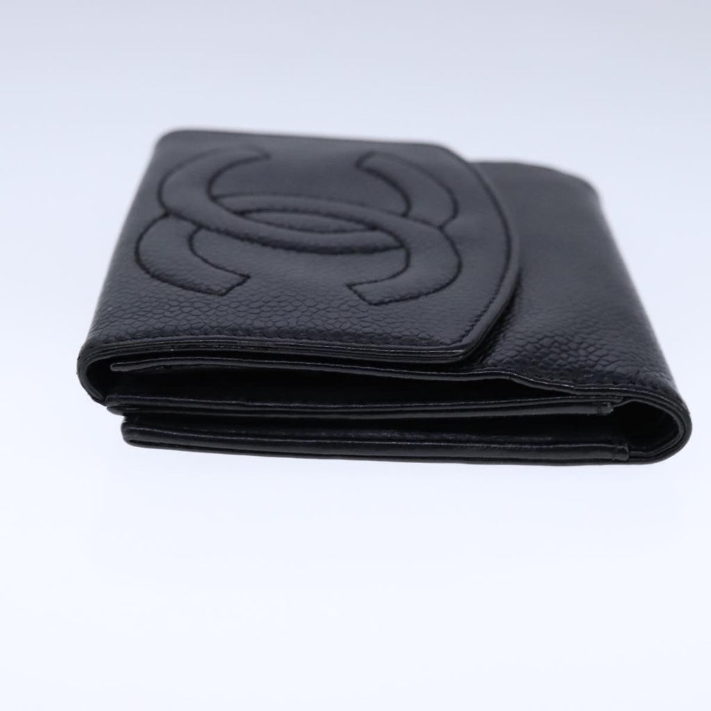 CHANEL Wallet Caviar Skin Black CC 104680