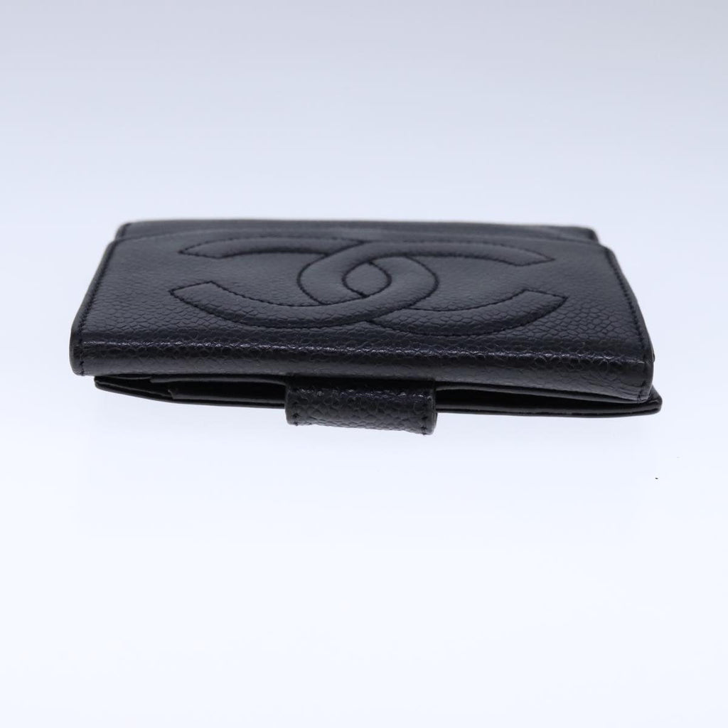 CHANEL Wallet Caviar Skin Black CC 104680