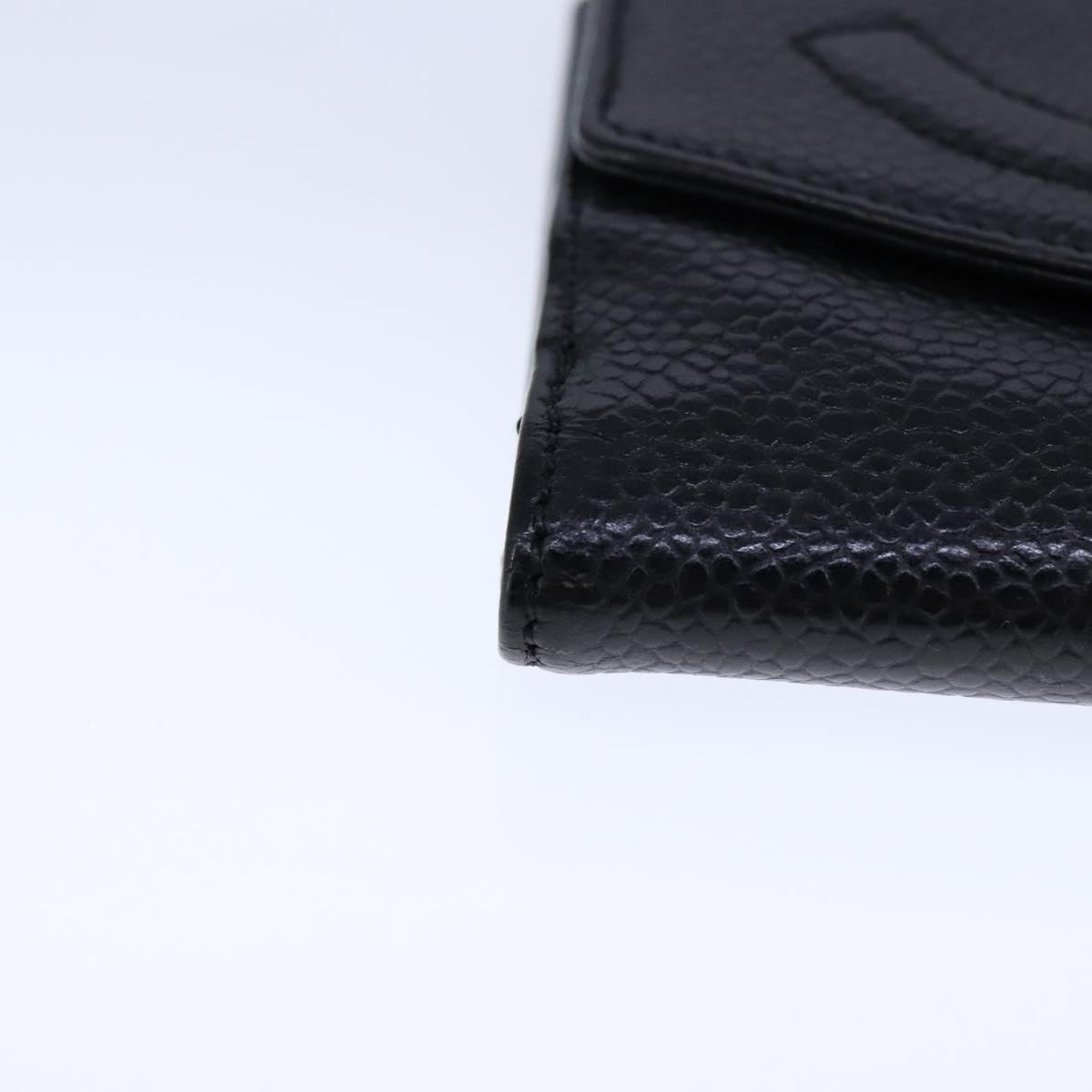 CHANEL Wallet Caviar Skin Black CC 104680