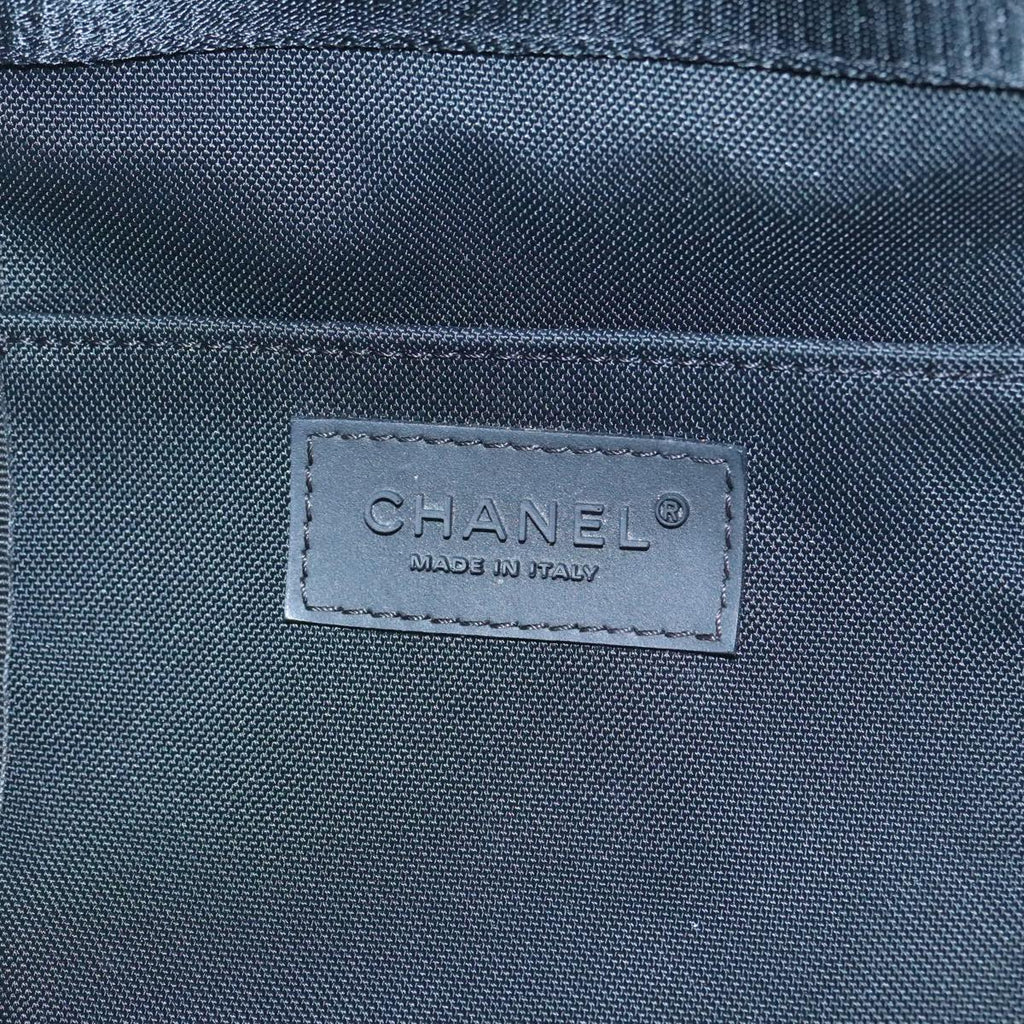 CHANEL Chanel sports Tote Bag Nylon White Black CC 104702