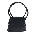 CHANEL COCO Mark Tote Bag Lamb Skin Navy CC 104720