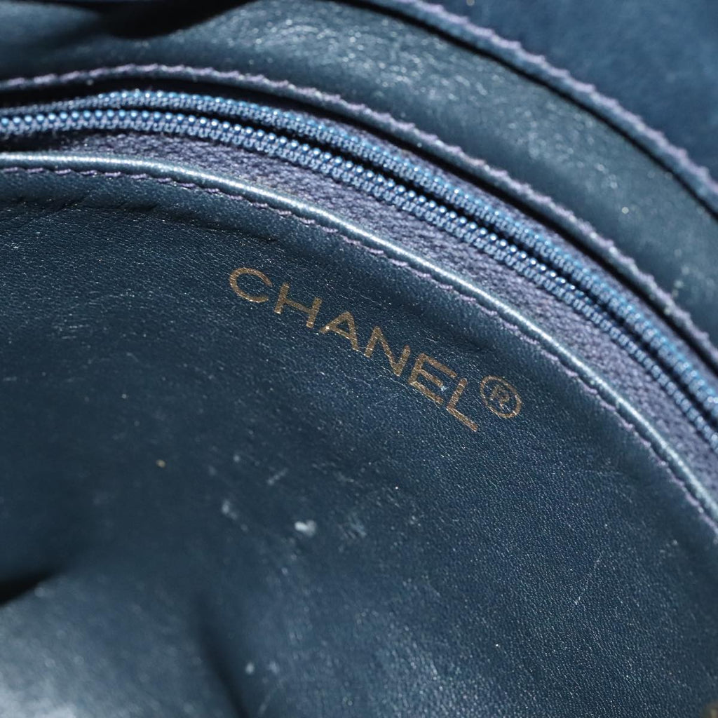 CHANEL COCO Mark Tote Bag Lamb Skin Navy CC 104720