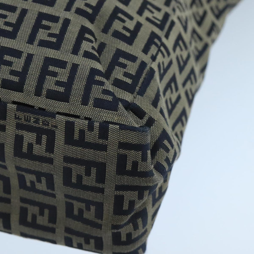 FENDI Zucchino Canvas Tote Bag Navy Silver 104722