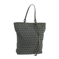 FENDI Zucchino Canvas Tote Bag Navy Silver 104722