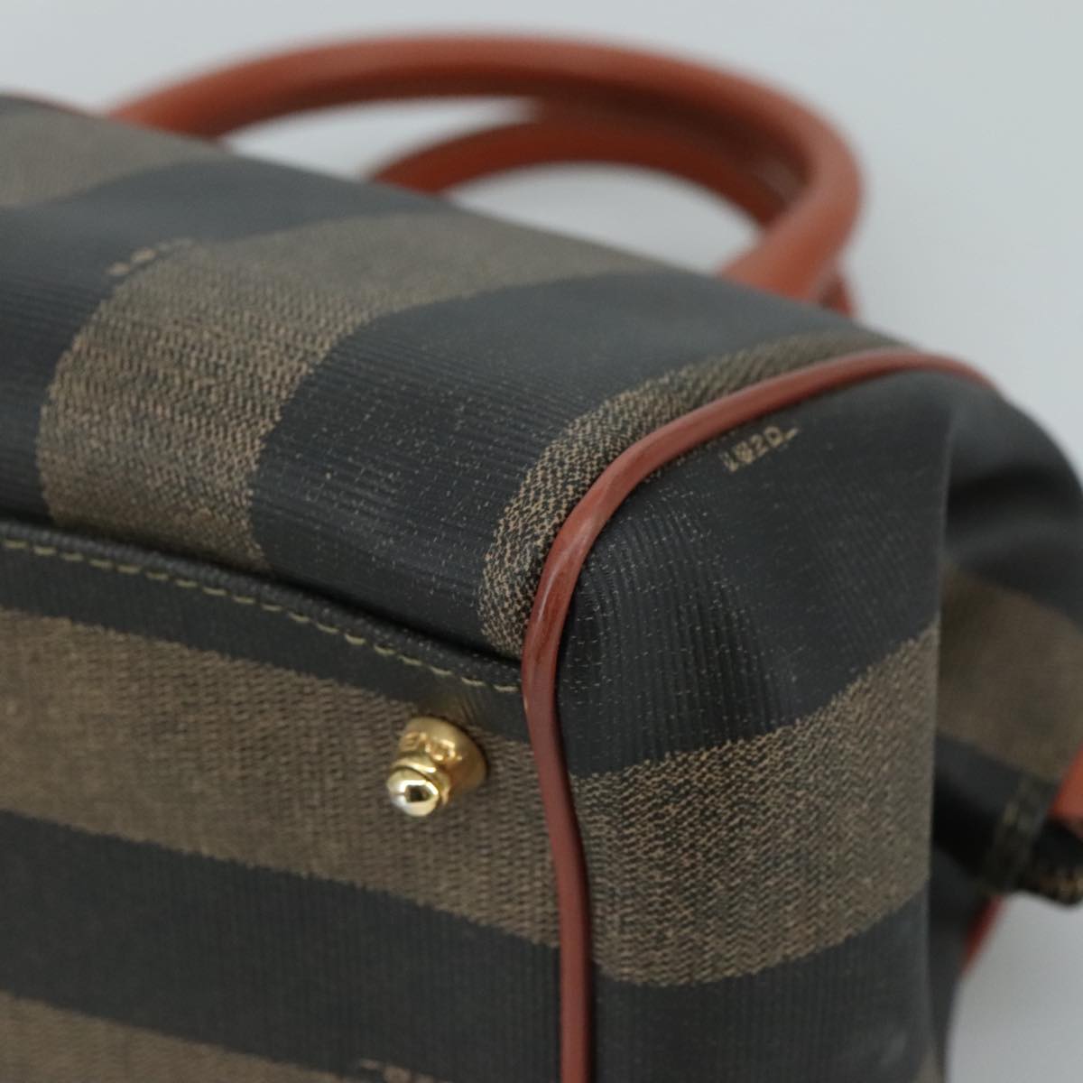 FENDI Pecan Canvas Hand Bag Coated Canvas Brown 104727