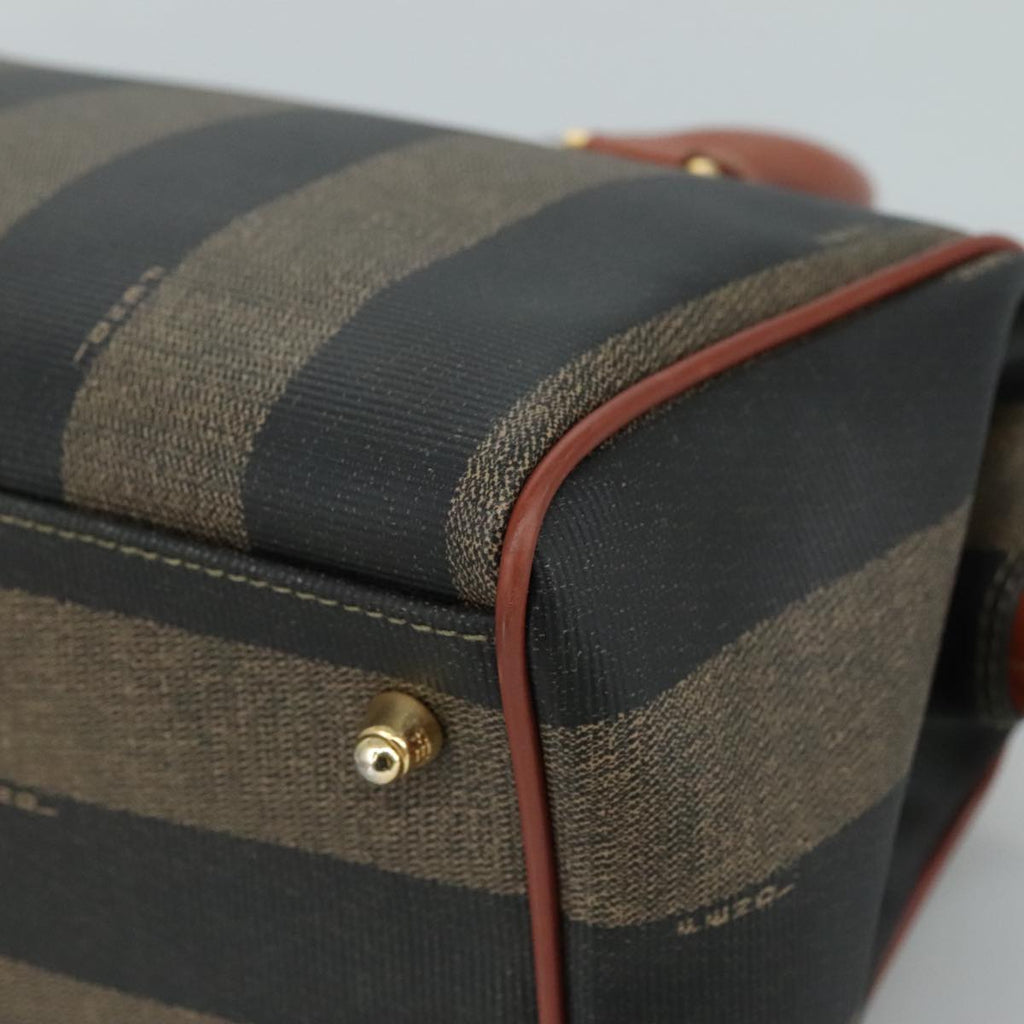 FENDI Pecan Canvas Hand Bag Coated Canvas Brown 104727