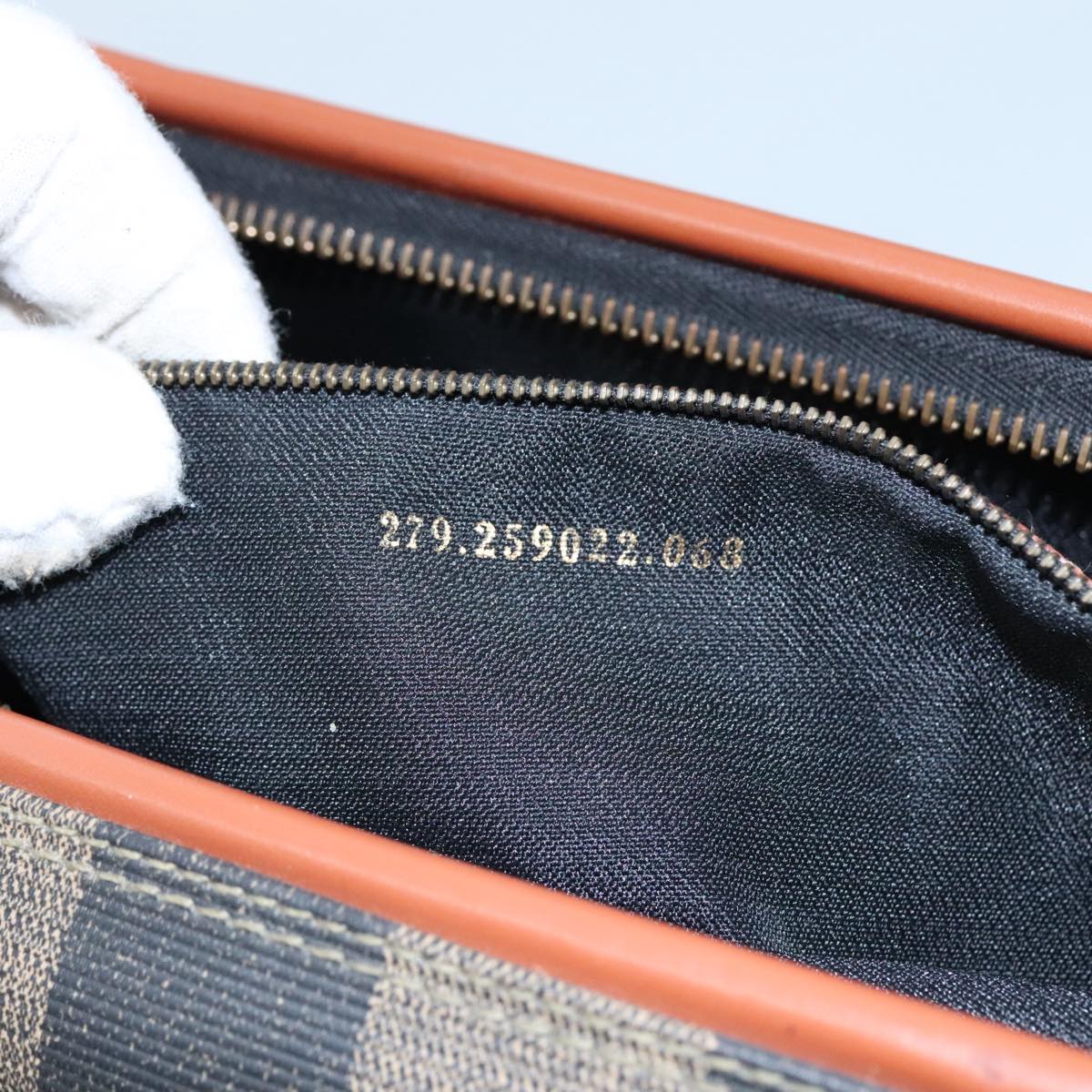 FENDI Pecan Canvas Hand Bag Coated Canvas Brown 104727