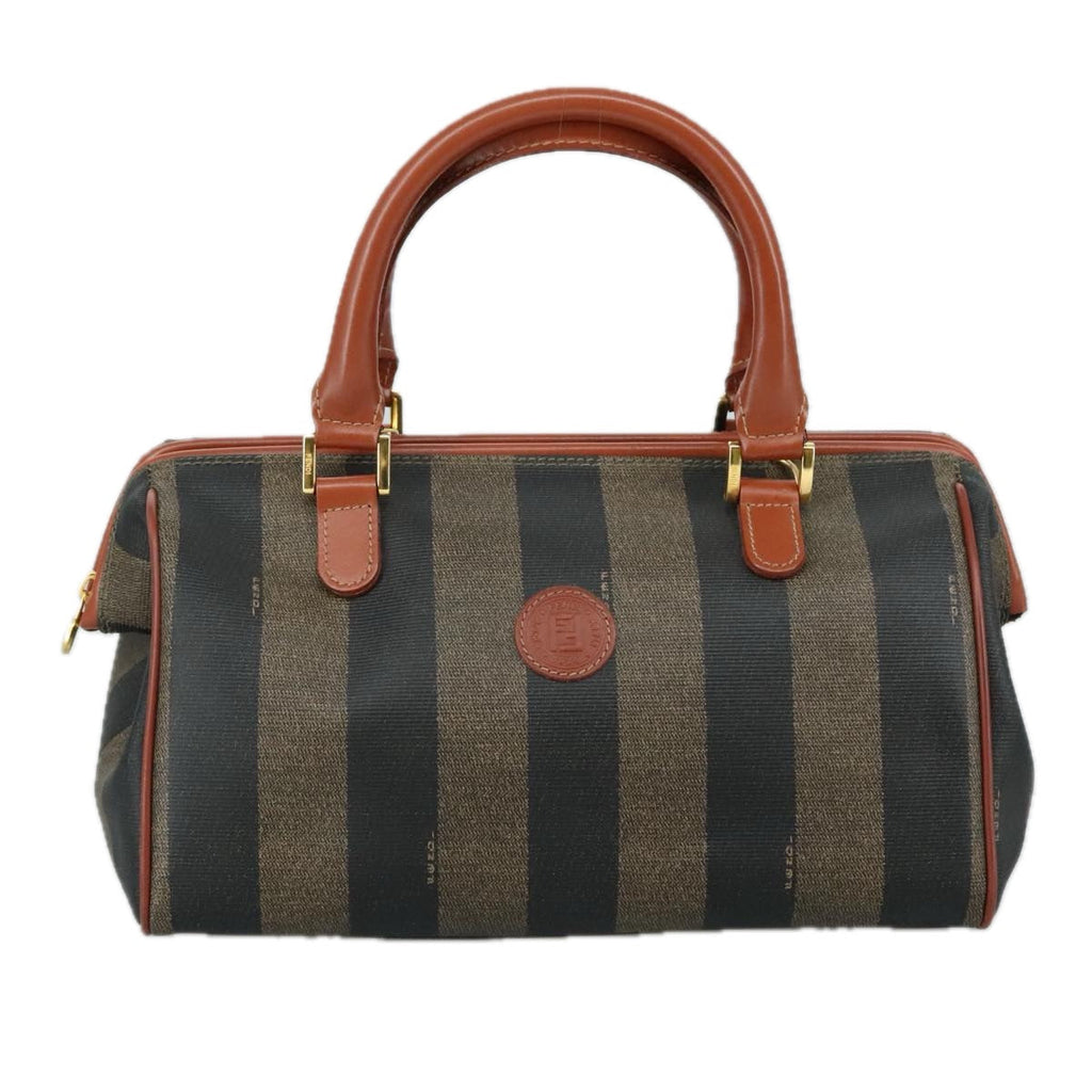 FENDI Pecan Canvas Hand Bag Coated Canvas Brown 104727