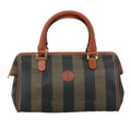 FENDI Pecan Canvas Hand Bag Coated Canvas Brown 104727