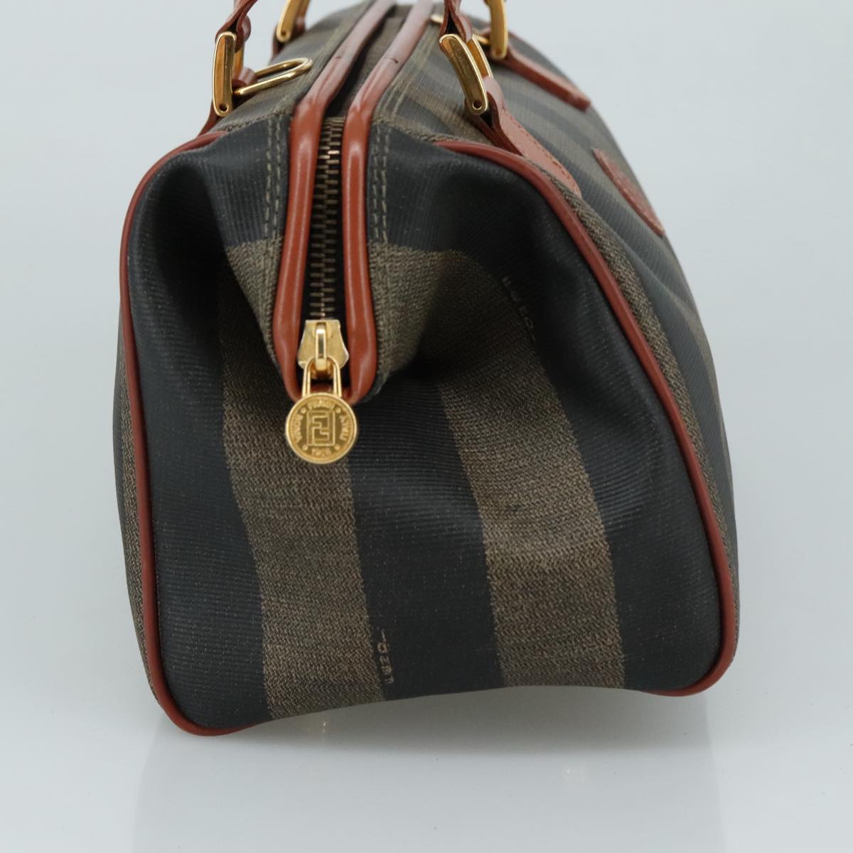 FENDI Pecan Canvas Hand Bag Coated Canvas Brown 104727