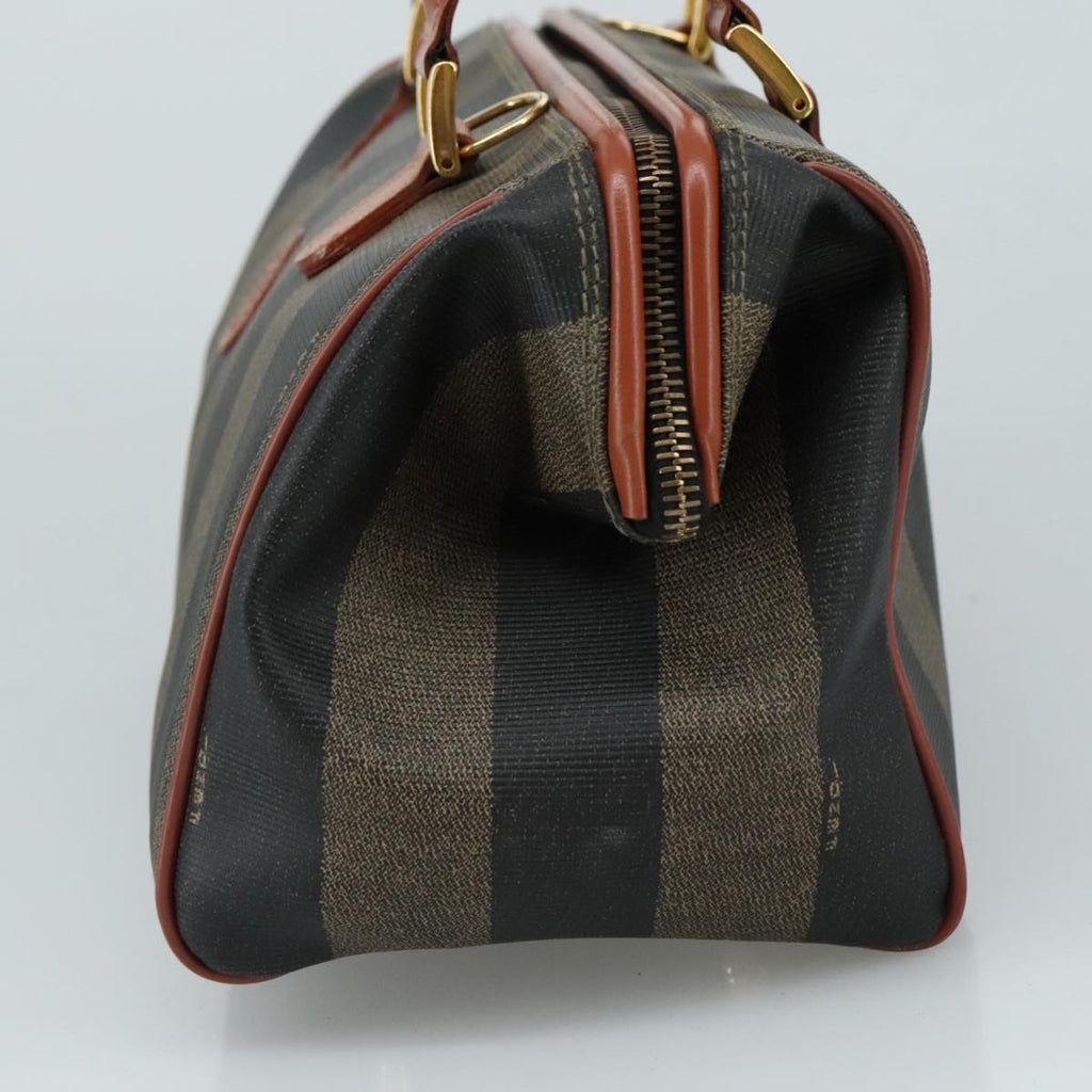 FENDI Pecan Canvas Hand Bag Coated Canvas Brown 104727