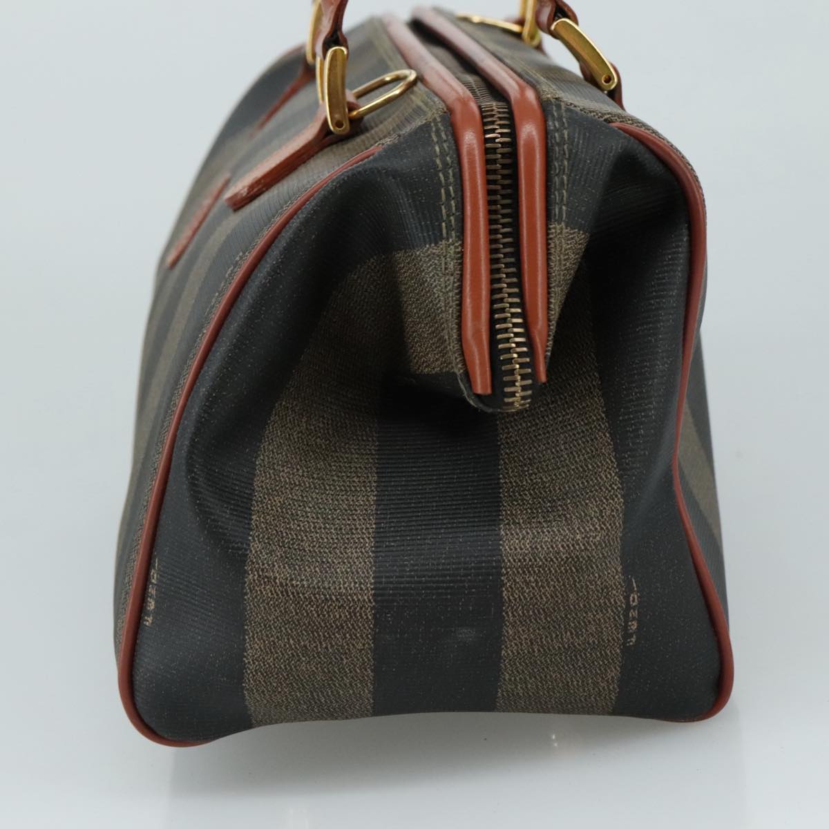 FENDI Pecan Canvas Hand Bag Coated Canvas Brown 104727