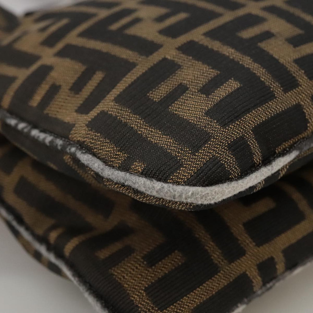 FENDI Zucca Canvas Shoulder Bag Brown 104730