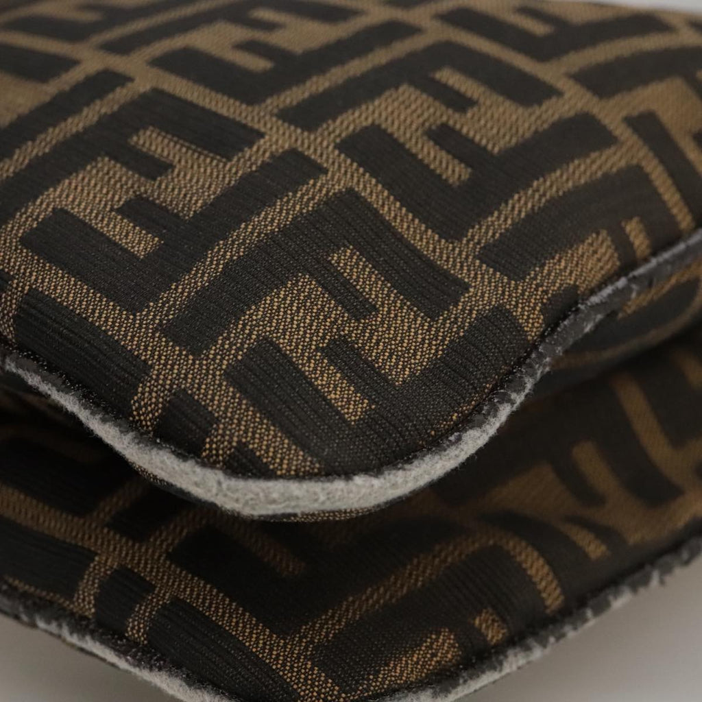FENDI Zucca Canvas Shoulder Bag Brown 104730