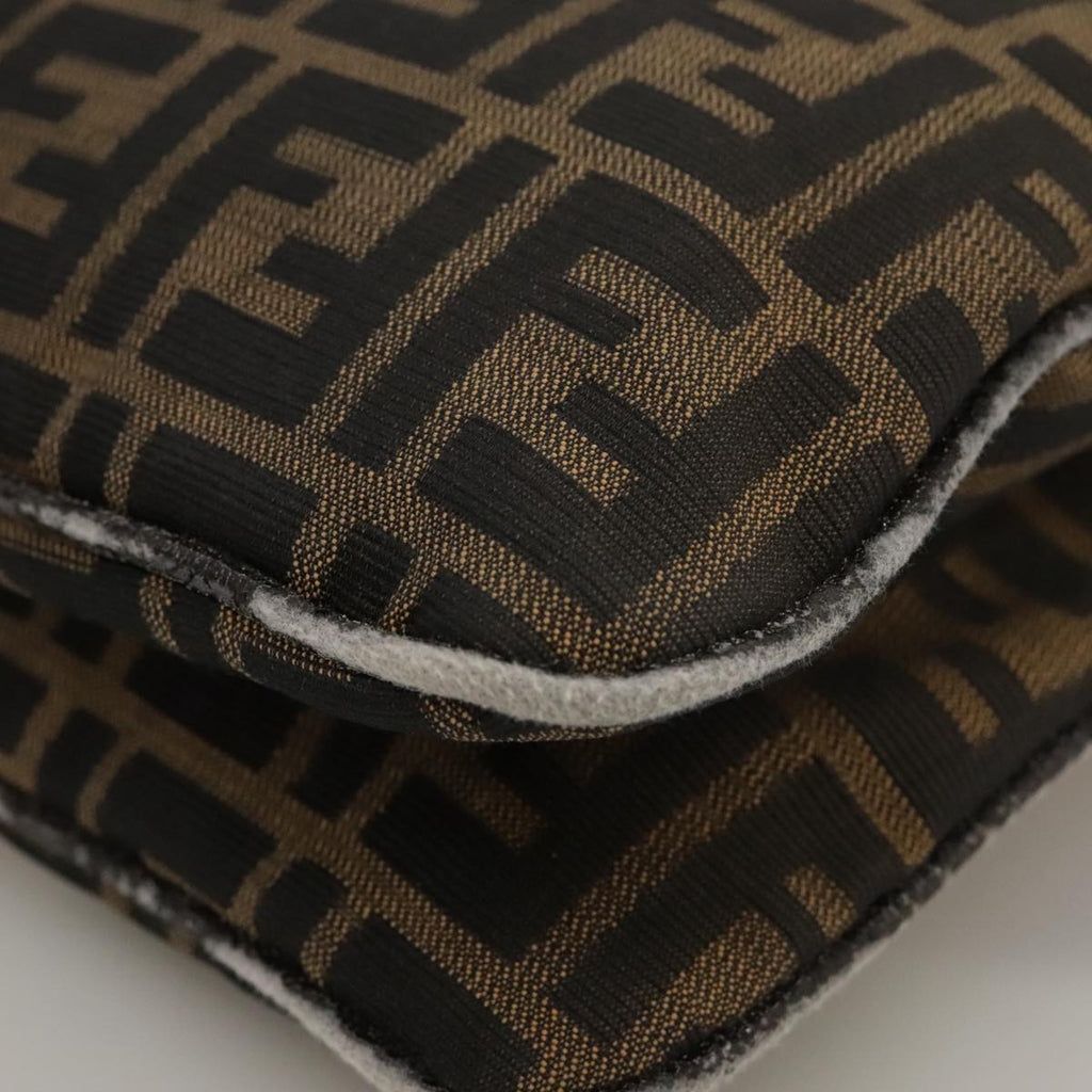 FENDI Zucca Canvas Shoulder Bag Brown 104730