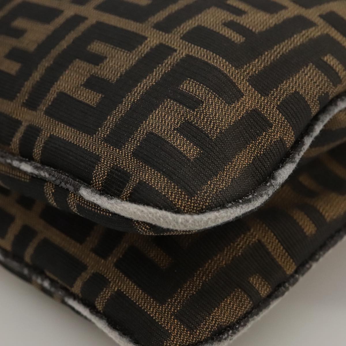 FENDI Zucca Canvas Shoulder Bag Brown 104730