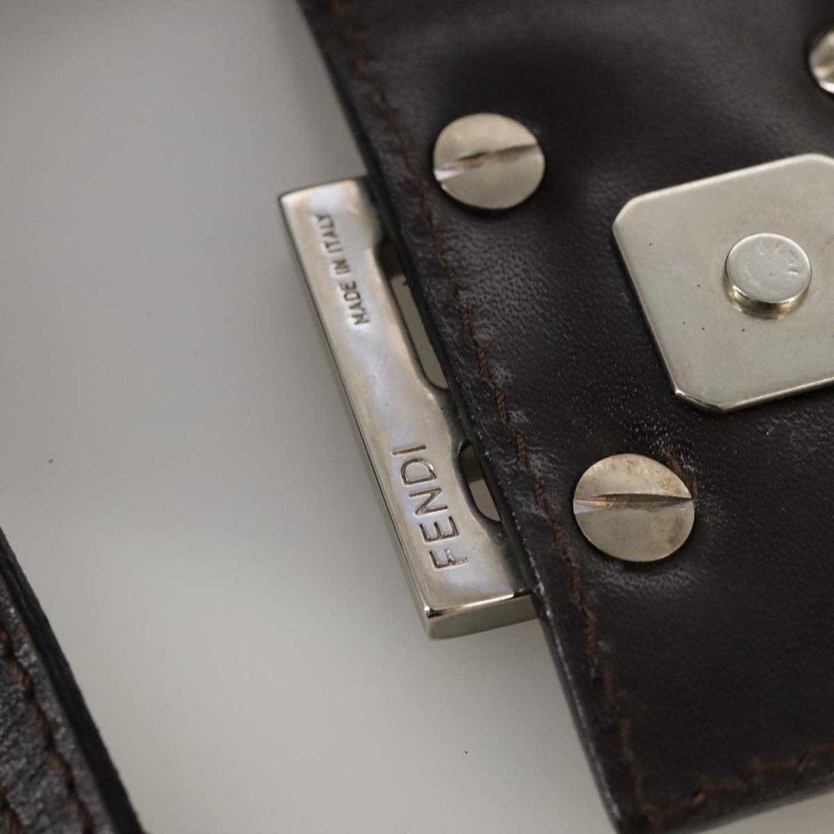 FENDI Zucca Canvas Shoulder Bag Brown 104730