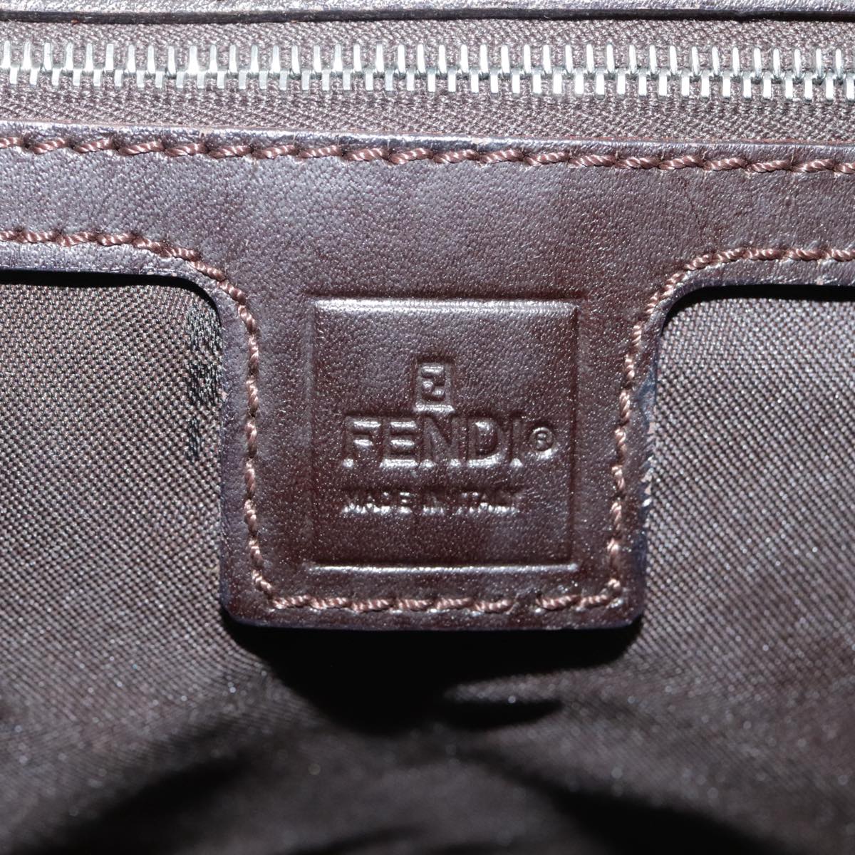 FENDI Zucca Canvas Shoulder Bag Brown 104730