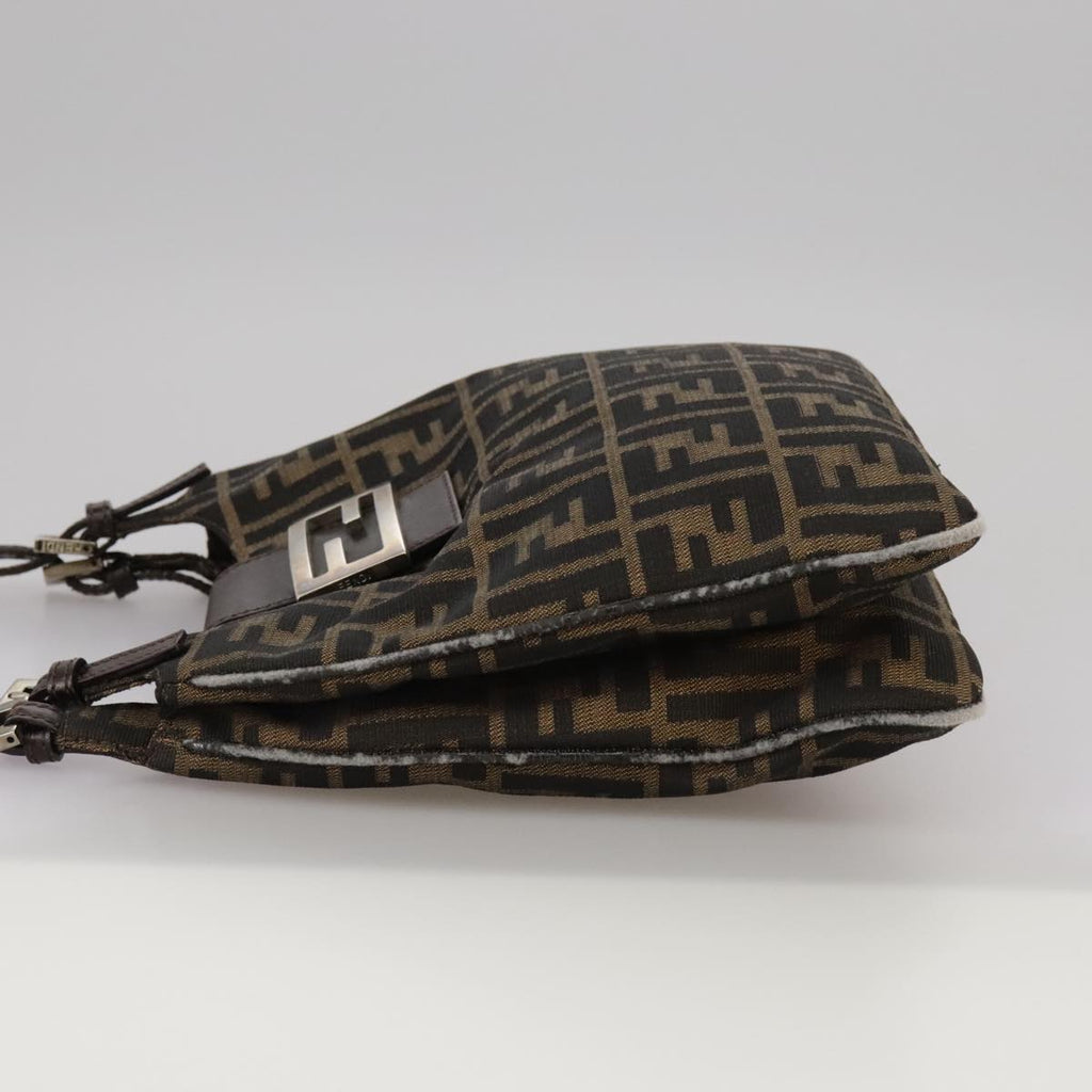 FENDI Zucca Canvas Shoulder Bag Brown 104730