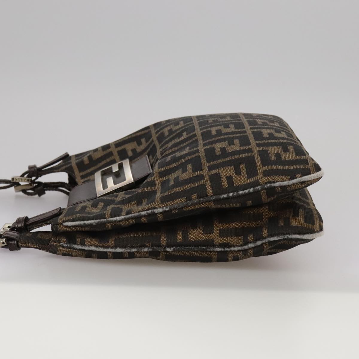 FENDI Zucca Canvas Shoulder Bag Brown 104730
