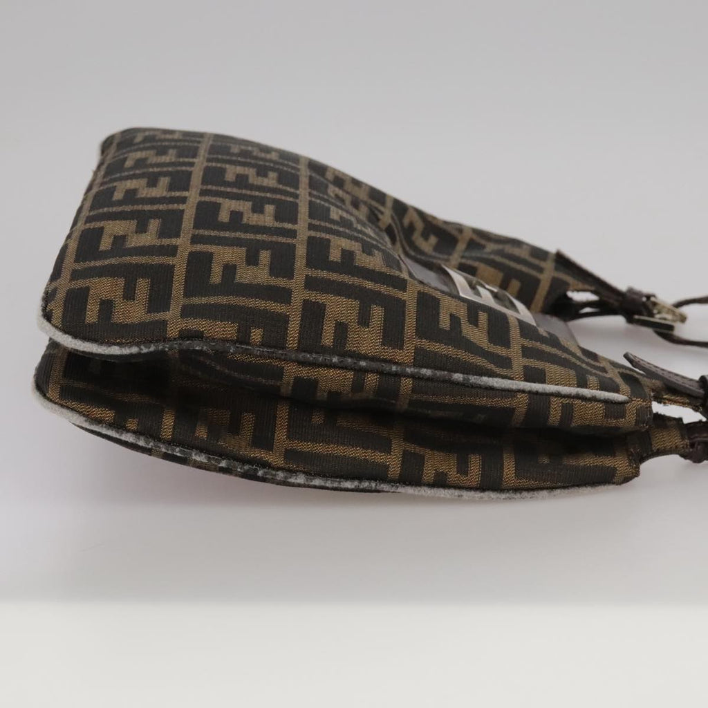 FENDI Zucca Canvas Shoulder Bag Brown 104730
