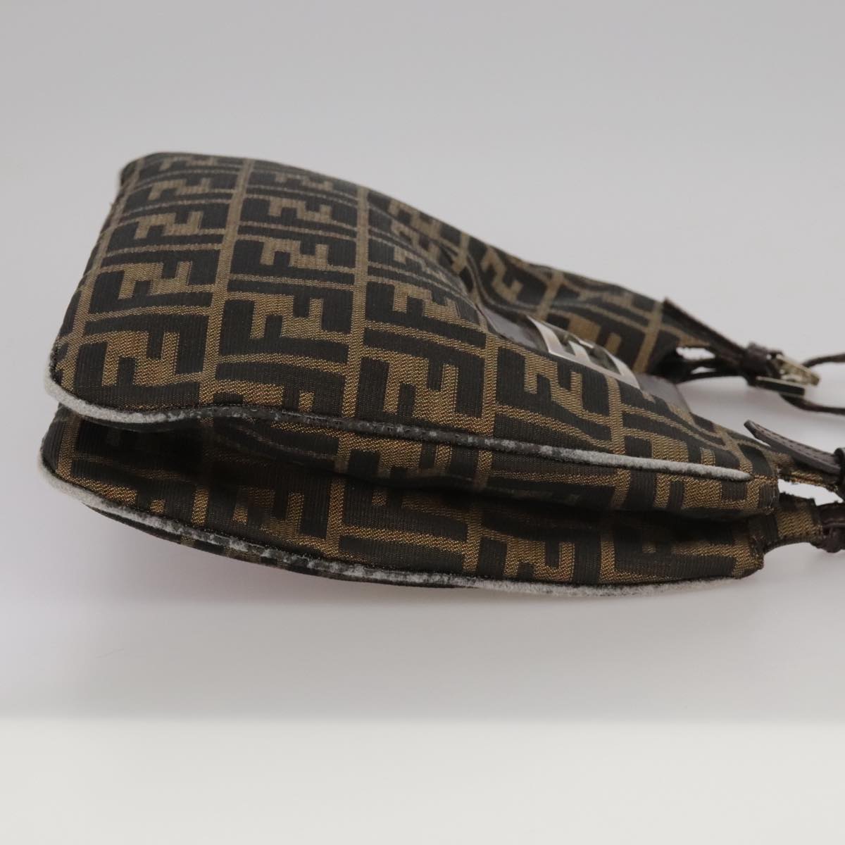 FENDI Zucca Canvas Shoulder Bag Brown 104730
