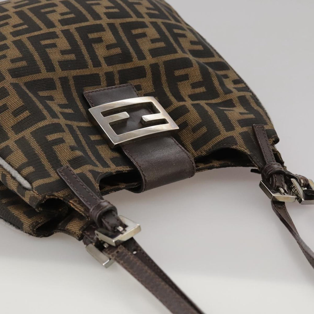 FENDI Zucca Canvas Shoulder Bag Brown 104730