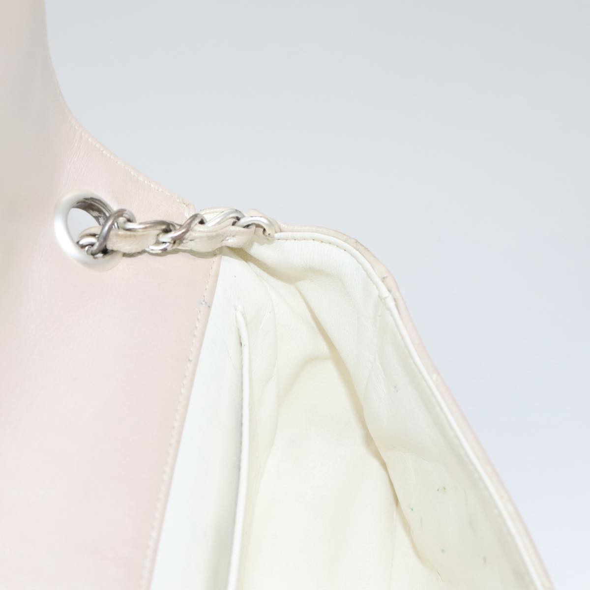 CHANEL Matelasse Chain Shoulder Bag Lamb Skin Pink CC 104774