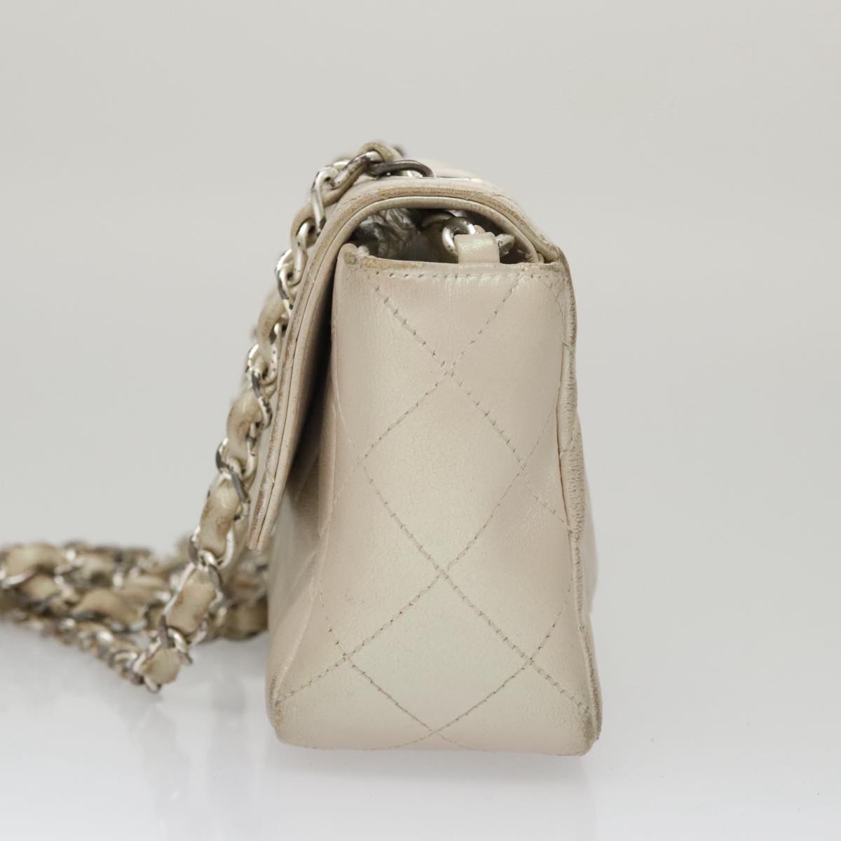 CHANEL Matelasse Chain Shoulder Bag Lamb Skin Pink CC 104774
