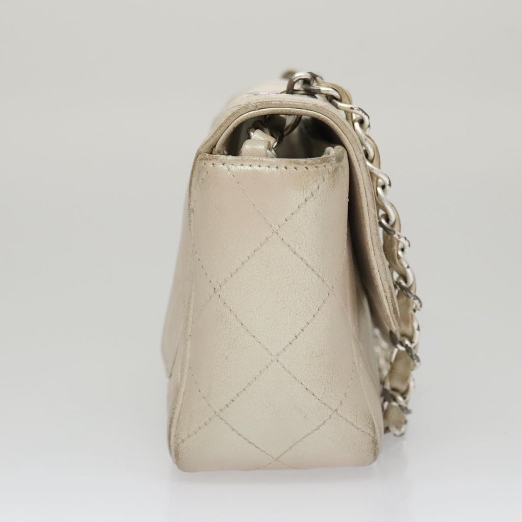 CHANEL Matelasse Chain Shoulder Bag Lamb Skin Pink CC 104774