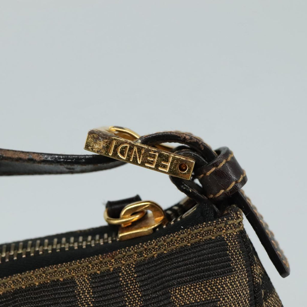 FENDI Zucca Canvas Hand Bag Brown 104859