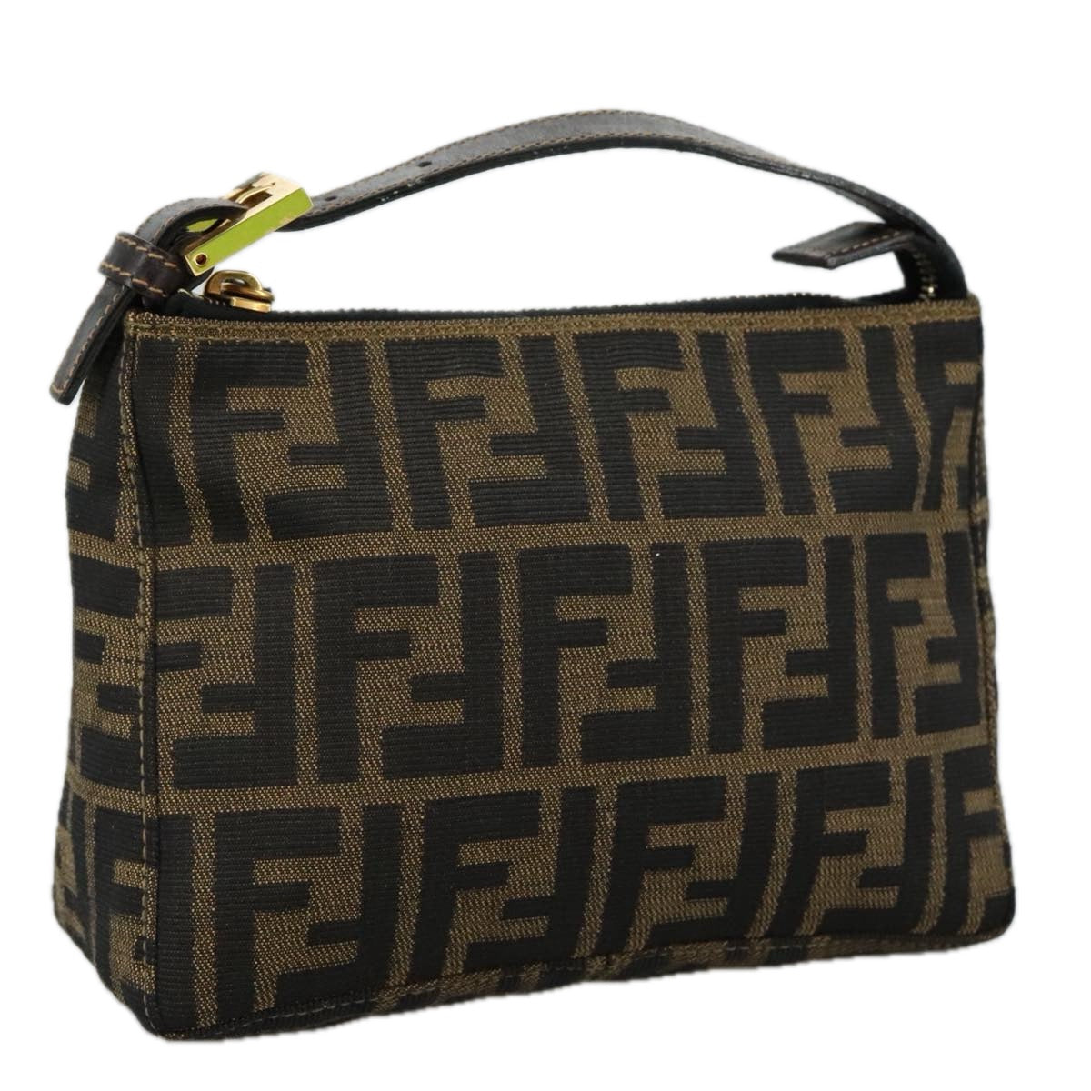 FENDI Zucca Canvas Hand Bag Brown 104859