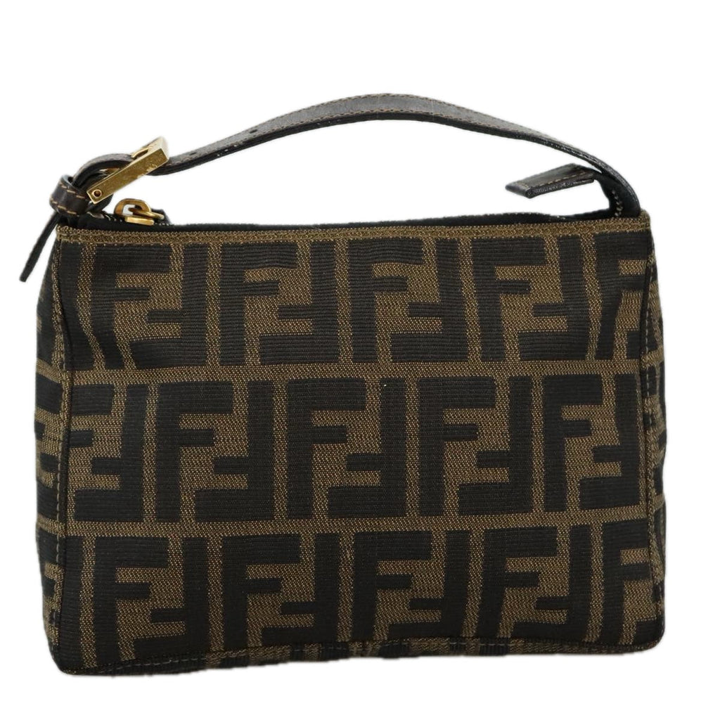 FENDI Zucca Canvas Hand Bag Brown 104859