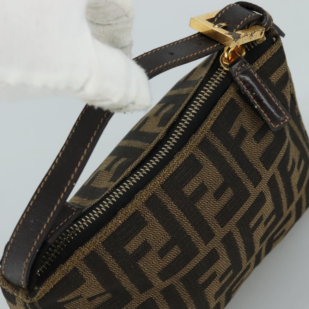 FENDI Zucca Canvas Hand Bag Brown 104859