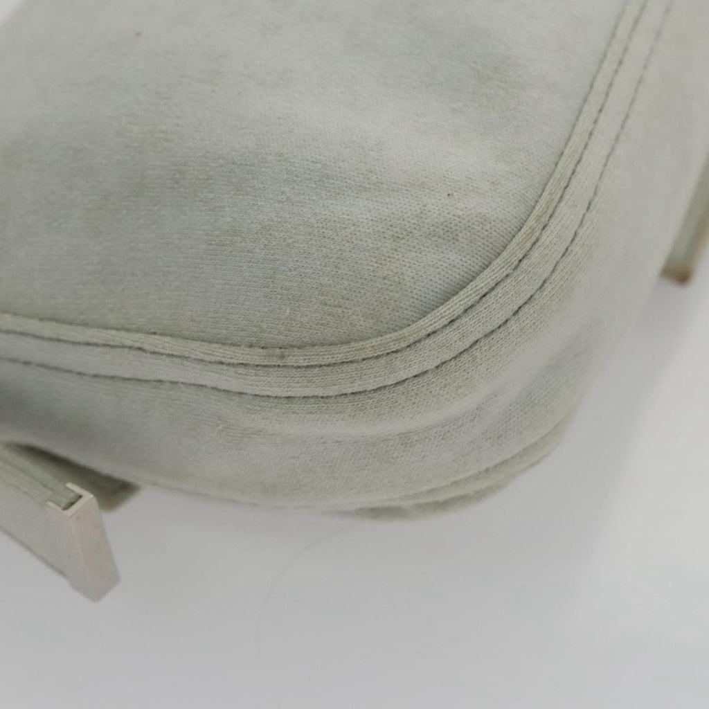 FENDI Mamma Baguette Shoulder Bag Cotton Gray Silver 104866