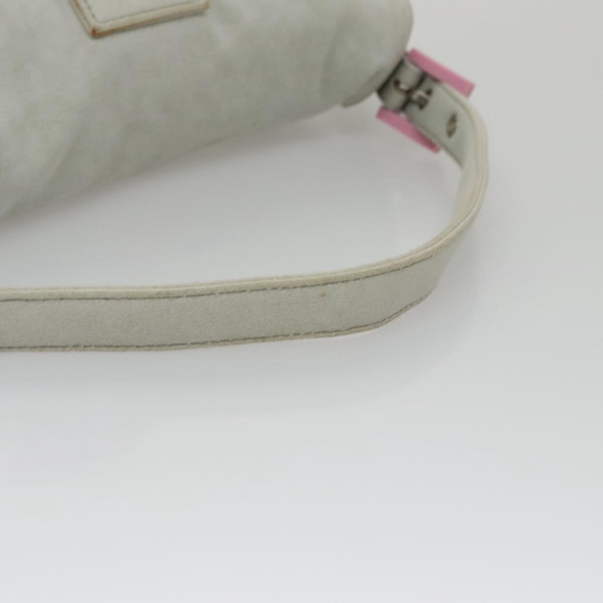 FENDI Mamma Baguette Shoulder Bag Cotton Gray Silver 104866