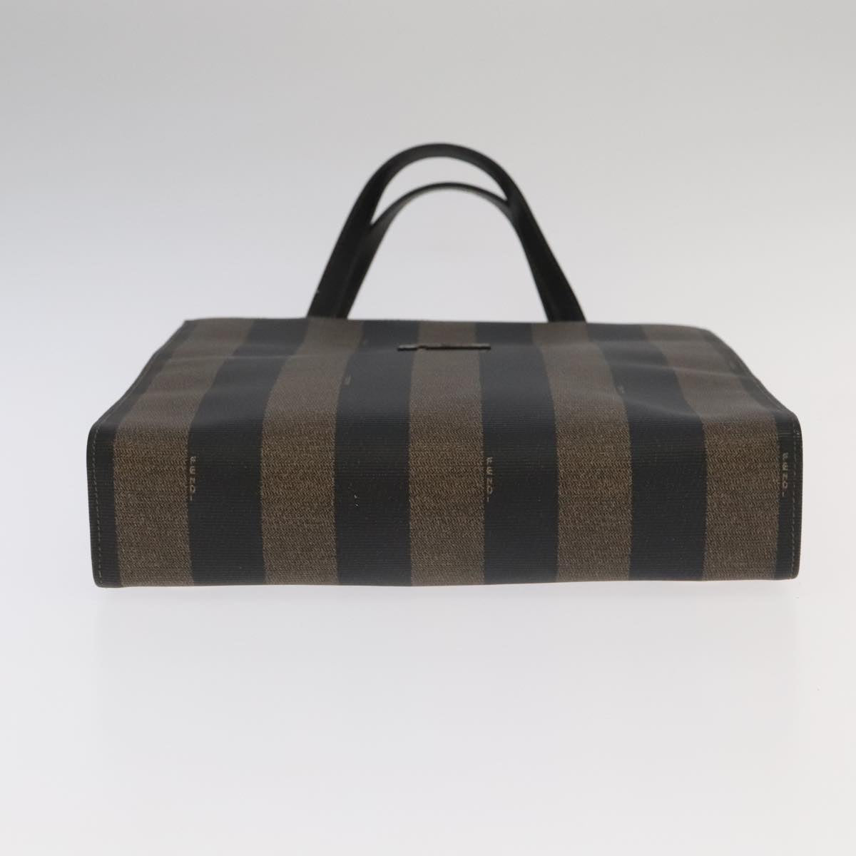 FENDI Pecan Canvas Hand Bag PVC Leather 2way Black Brown 104965
