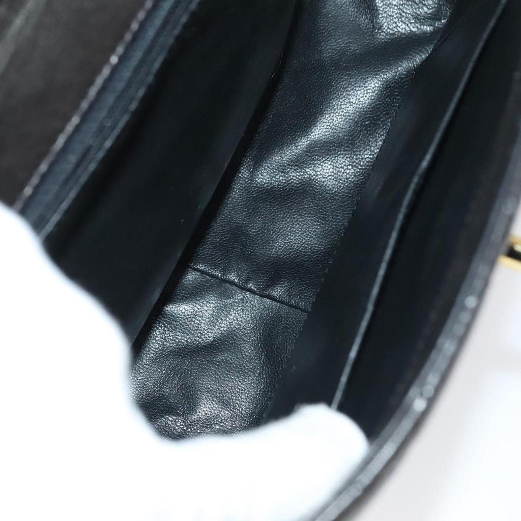 CHANEL Matelasse Shoulder Bag Lamb Skin Black Gold CC 104998A