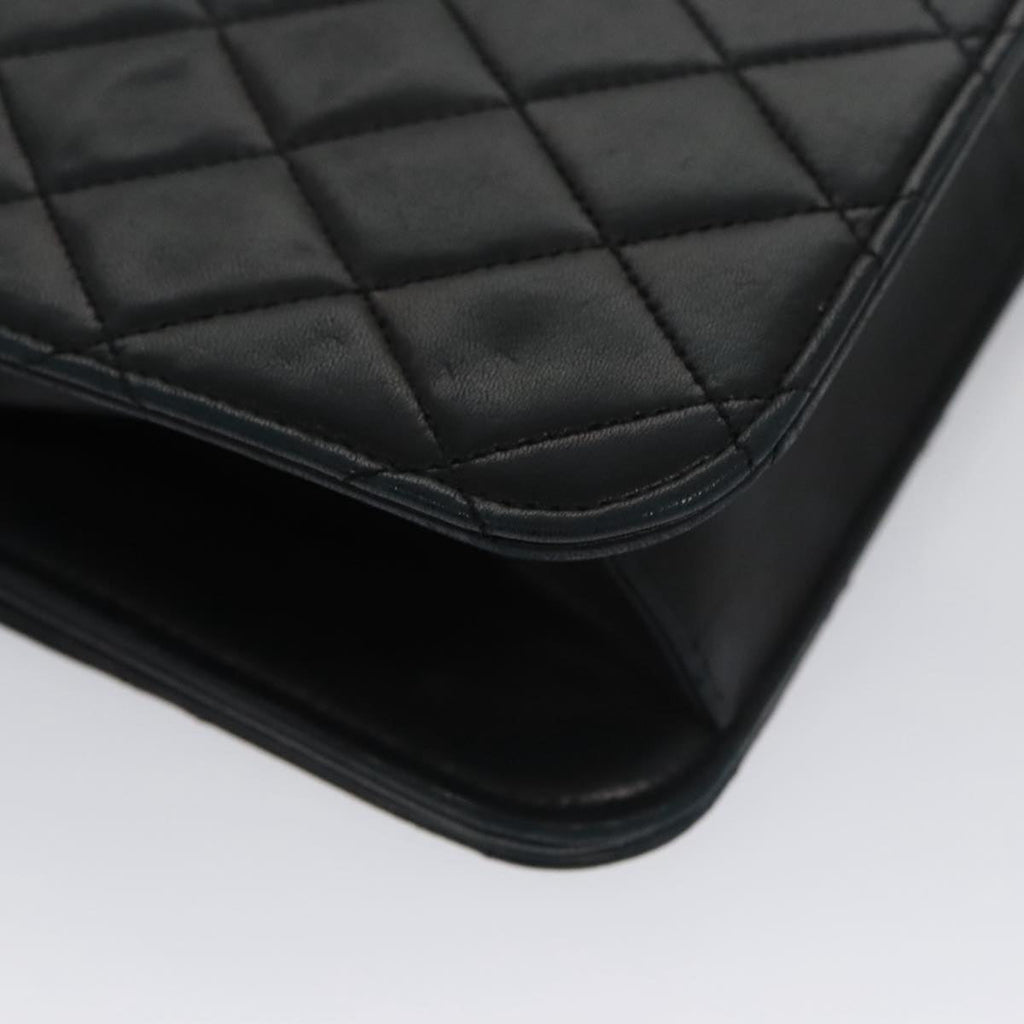 CHANEL Matelasse Chain Shoulder Bag Lamb Skin Black CC 104999
