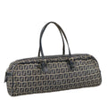 FENDI Zucchino Canvas Hand Bag Navy Silver 105071